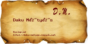 Daku Mátyás névjegykártya